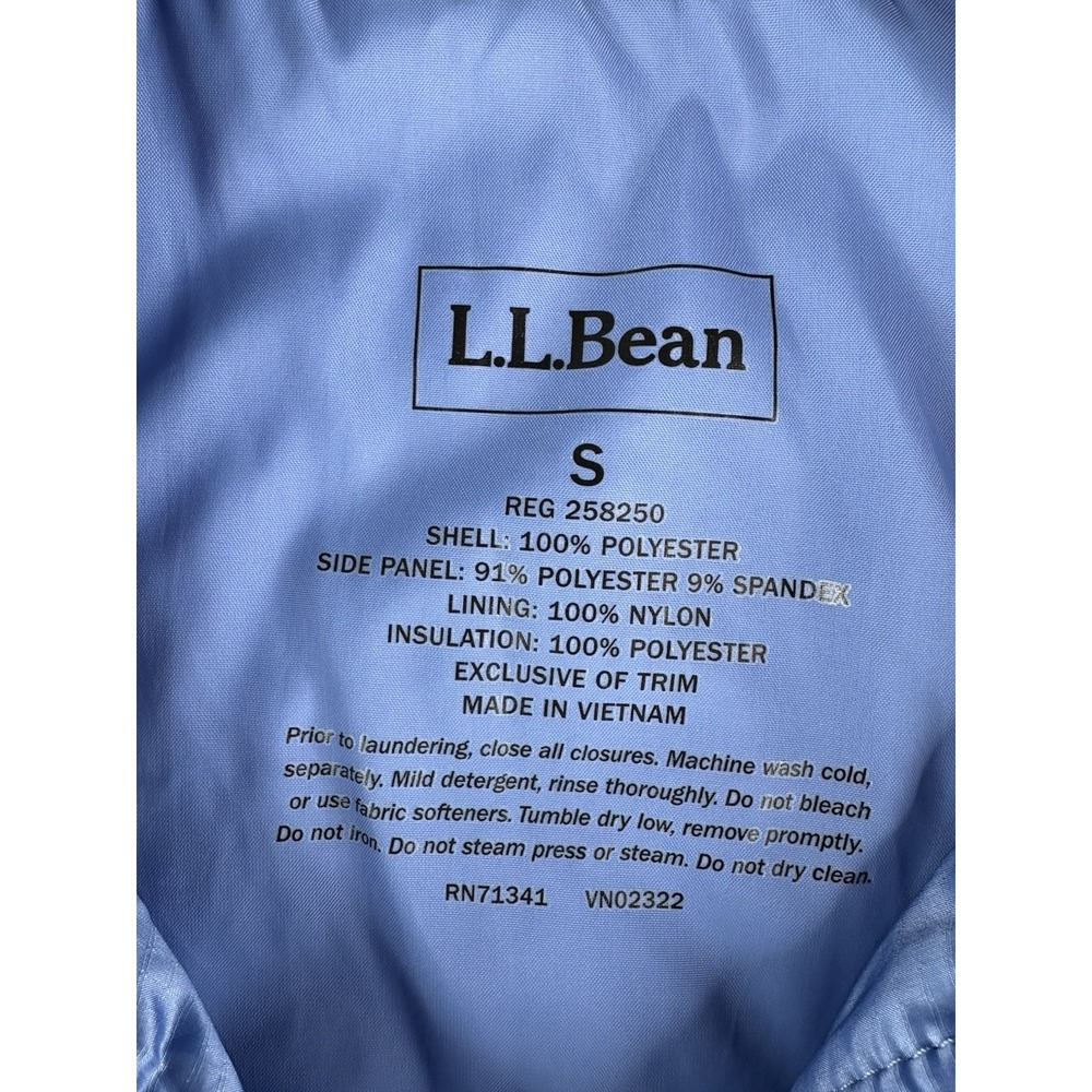 LL Bean Womens Blue Lightweight Puffer Vest Jacket Size Small Double Zip Closure - Picture 12 of 14